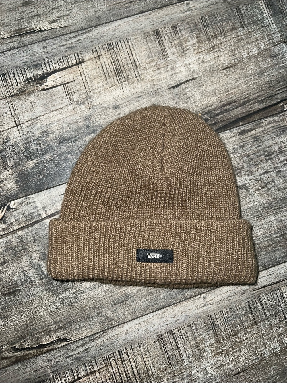 Vans Tan Ribbed Cuffed Beanie